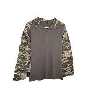 Men's Tactical Military Shirt (M) 1/4 Zip Long Sleeve Multiple Pockets